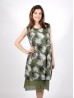 Leaf Printed Layered Shift Dress